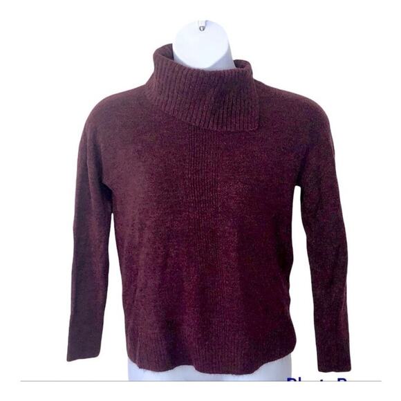 Banana Republic Factory Burgundy Split Cowl Neck Sweater XS - Picture 8 of 14
